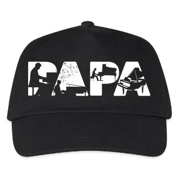 Papa Klavierspieler Musikalischer Papa Keyboarder - Kinder Basecap - Schwarz - Vorne