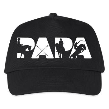 Papa Horse Rider Equestrian Silhouette - Kinder Basecap - Schwarz - Vorne
