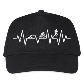 triathlon herzschlag triathletin triathlete  - Kinder Basecap - Schwarz - Vorne