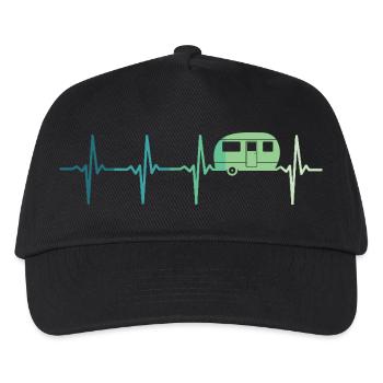Caravan heartbeat camping caravaning - Kids’ Baseball Cap - black - Front