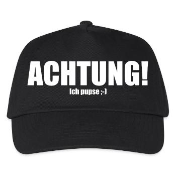 Achtung! Ich pupse ;-) - Kinder Basecap - Schwarz - Vorne
