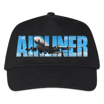 Avion Jumbo Jet - Casquette de baseball Enfant - noir - Devant