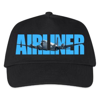Airliner DC-4 - Kinder Basecap - Schwarz - Vorne