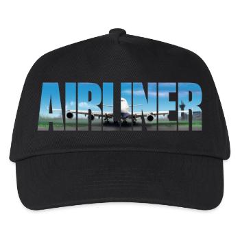 Avion Jumbo Jet - Casquette de baseball Enfant - noir - Devant