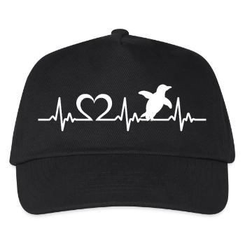 Penguin heartbeat - Kids’ Baseball Cap - black - Front