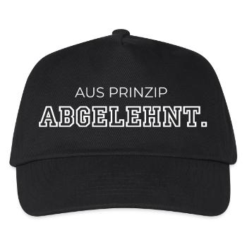 Aus Prinzip abgelehnt Büro Amt Sarkasmus - Kinder Basecap - Schwarz - Vorne
