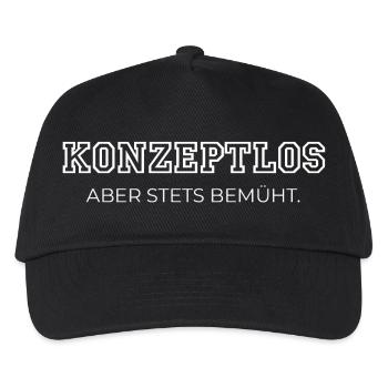 Konzeptlos aber stets bemüht Arbeitszeugnis - Kinder Basecap - Schwarz - Vorne