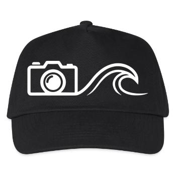 Kamera Welle Surfen Fotografie - Kinder Basecap - Schwarz - Vorne