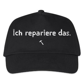 Ich repariere das Spruch Handwerker T-Shirt - Kinder Basecap - Schwarz - Vorne