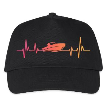 Motorboot Sunset Heartbeat Yacht - Kinder Basecap - Schwarz - Vorne