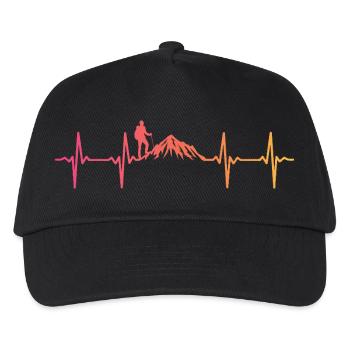 Sunset Heartbeat Mountain Wanderung - Kinder Basecap - Schwarz - Vorne