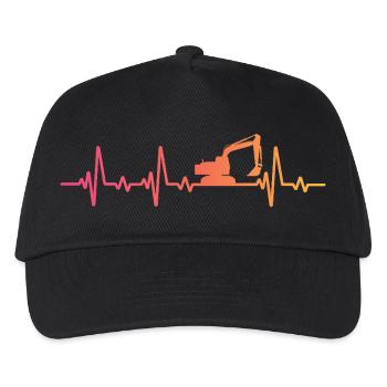 Sunset Heartbeat Baubagger - Kinder Basecap - Schwarz - Vorne