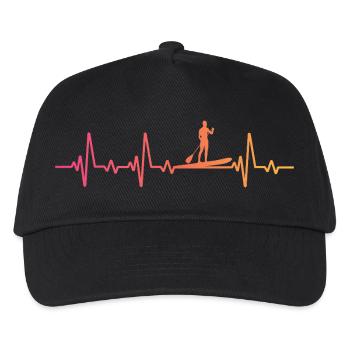 Sunset Heartbeat Stand-up-Paddle - Kinder Basecap - Schwarz - Vorne