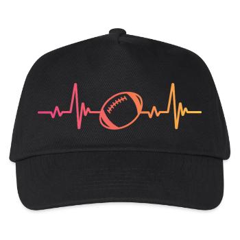Rugby Sunset Heartbeat Rugby Rugby Man - Kinder Basecap - Schwarz - Vorne