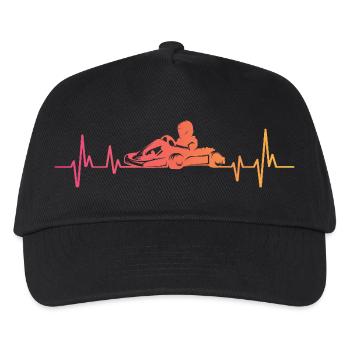 Sunset kart kart racing heartbeat - Kids’ Baseball Cap - black - Front