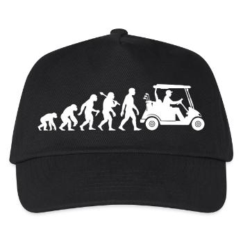 Golf Evolution Golfwagen Für Golfer Golfspieler - Kinder Basecap - Schwarz - Vorne