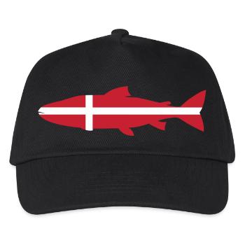 Lachs_Dänemark_umriss - Kinder Basecap - Schwarz - Vorne