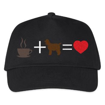 Hund / Cocker Spaniel: Coffee + Cocker Spaniel = - Kinder Basecap - Schwarz - Vorne