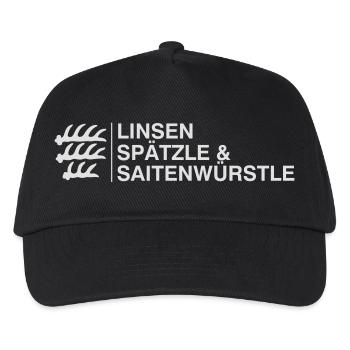 Linsen Spätzle & Saitenwürstle Schwaben Geschenk - Kinder Basecap - Schwarz - Vorne
