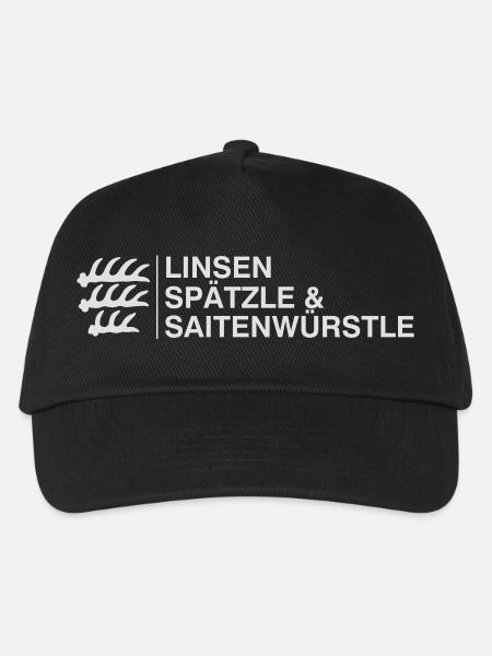 Linsen Spätzle & Saitenwürstle Schwaben Geschenk - Kinder Basecap - Schwarz