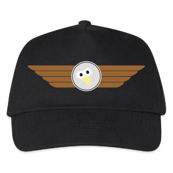 Vogel Flugabzeichen - Kinder Basecap - Schwarz - Vorne