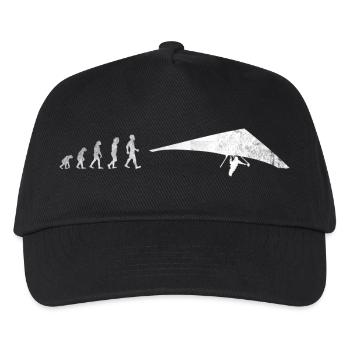 Drachenflieger Shirt Hang Glider Geschenk Gleiter - Kinder Basecap - Schwarz - Vorne