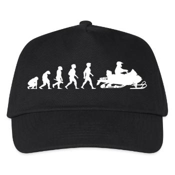 Evolution Schneemobil Motorschlitten Winter - Kinder Basecap - Schwarz - Vorne