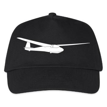 ka2b Segelflugzeug Segelflieger Segelfliegen - Kinder Basecap - Schwarz - Vorne