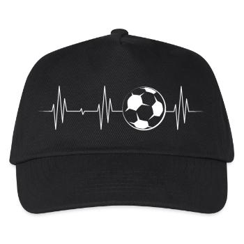 soccer heartbeat pulse ECG soccer kicker - Kids’ Baseball Cap - black - Front
