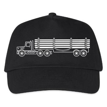 Tractor transport truck - Kids’ Baseball Cap - black - Front