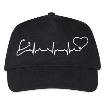 Infirmière stéthoscope Heartbeat - Casquette de baseball Enfant - noir - Devant