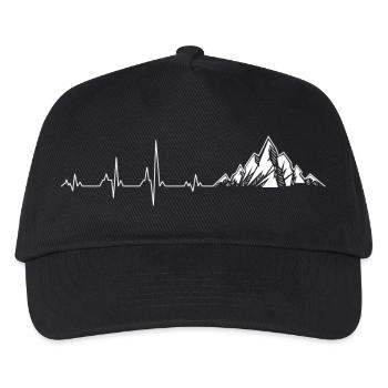 Puls-Peak-Gebirgs-EKG-Design - Kinder Basecap - Schwarz - Vorne