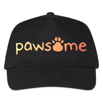 pawsome paw dog paw icon logo icon colors - Kids’ Baseball Cap - black - Front