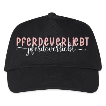 Pferdeverliebt Pferd Pferdemädchen Pferde Reiten - Kinder Basecap - Schwarz - Vorne