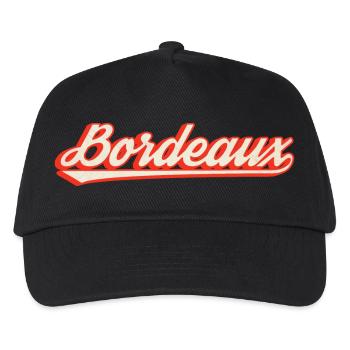 Bordeaux Retro Schriftzug - Kinder Basecap - Schwarz - Vorne