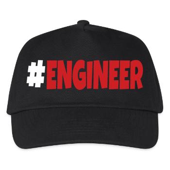 #engineer white and red - Kids’ Baseball Cap - black - Front