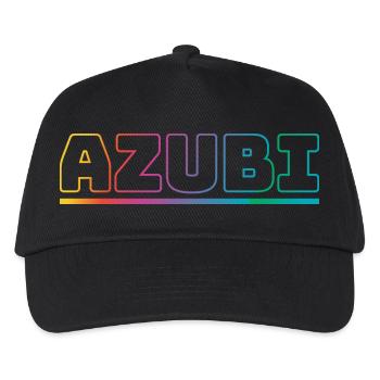 Design Azubi outline bunt - Kinder Basecap - Schwarz - Vorne
