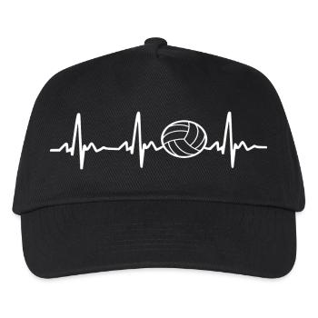 Volleball Sport Heartbeat Pulse - Casquette de baseball Enfant - noir - Devant