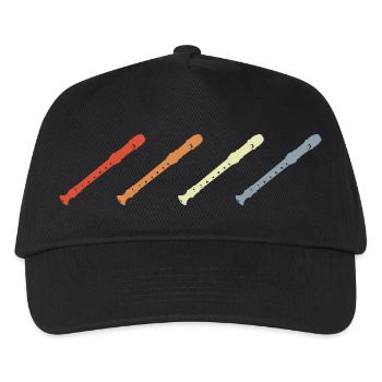 Vintage Flöten - Kinder Basecap - Schwarz - Vorne