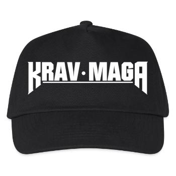 KravMaga Kampfkunst weiss Design - Kinder Basecap - Schwarz - Vorne