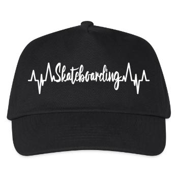 Skateboarding Kardiogramm - Kinder Basecap - Schwarz - Vorne