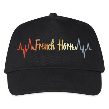 Retro Horn Heartbeat - Kids’ Baseball Cap - black - Front
