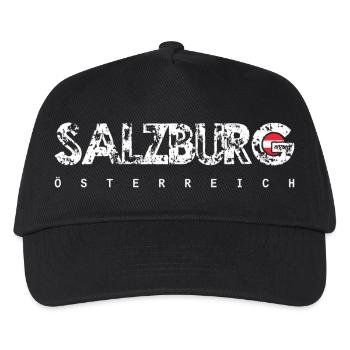 Salzburg, Österreich, Distressed Text - Kinder Basecap - Schwarz - Vorne