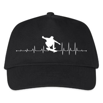 Heartbeat Skateboard - Kinder Basecap - Schwarz - Vorne