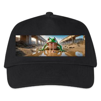 Riesiger schleimiger sabbernder Frosch Aufstieg des mutierten Monsters - Kinder Basecap - Schwarz - Vorne