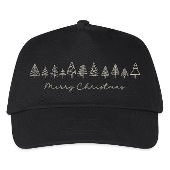 Doodle Christmas trees, Merry Christmas, Unisex - Kids’ Baseball Cap - black - Front