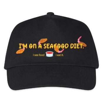 I m on a seafood diet I see food and I eat it - Kids’ Baseball Cap - black - Front