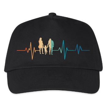 Retro Family Heartbeat - Kids’ Baseball Cap - black - Front