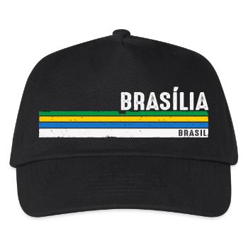 Vintage Brasília Brasil - Zeigen Sie Ihre Wurzeln, - Kinder Basecap - Schwarz - Vorne