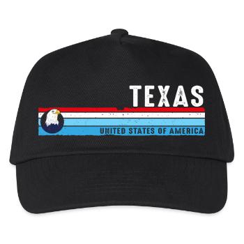Texas Lone Star State Est 1845 Vintage Klassiker - Kinder Basecap - Schwarz - Vorne